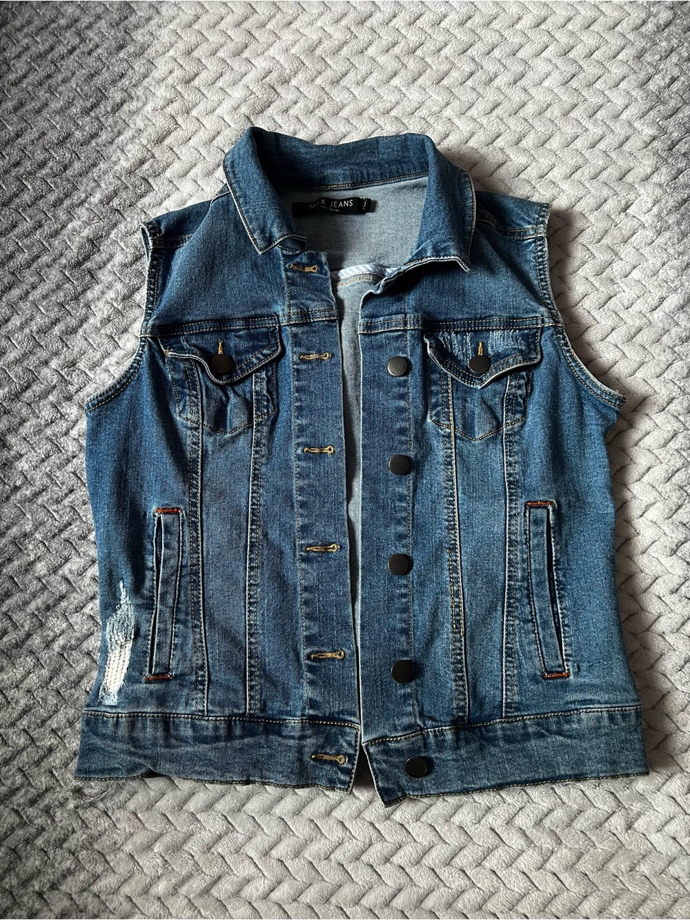 Max Jeans Blue Denim Jacket Vest